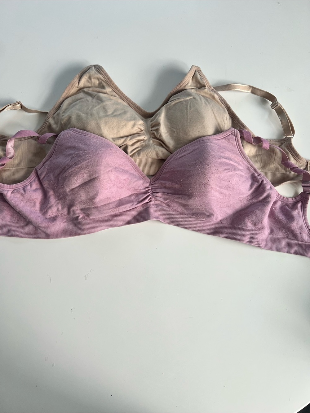 Seamless Light Pink and Nude Nursing Wireless Comfort Bra - Women Intimates